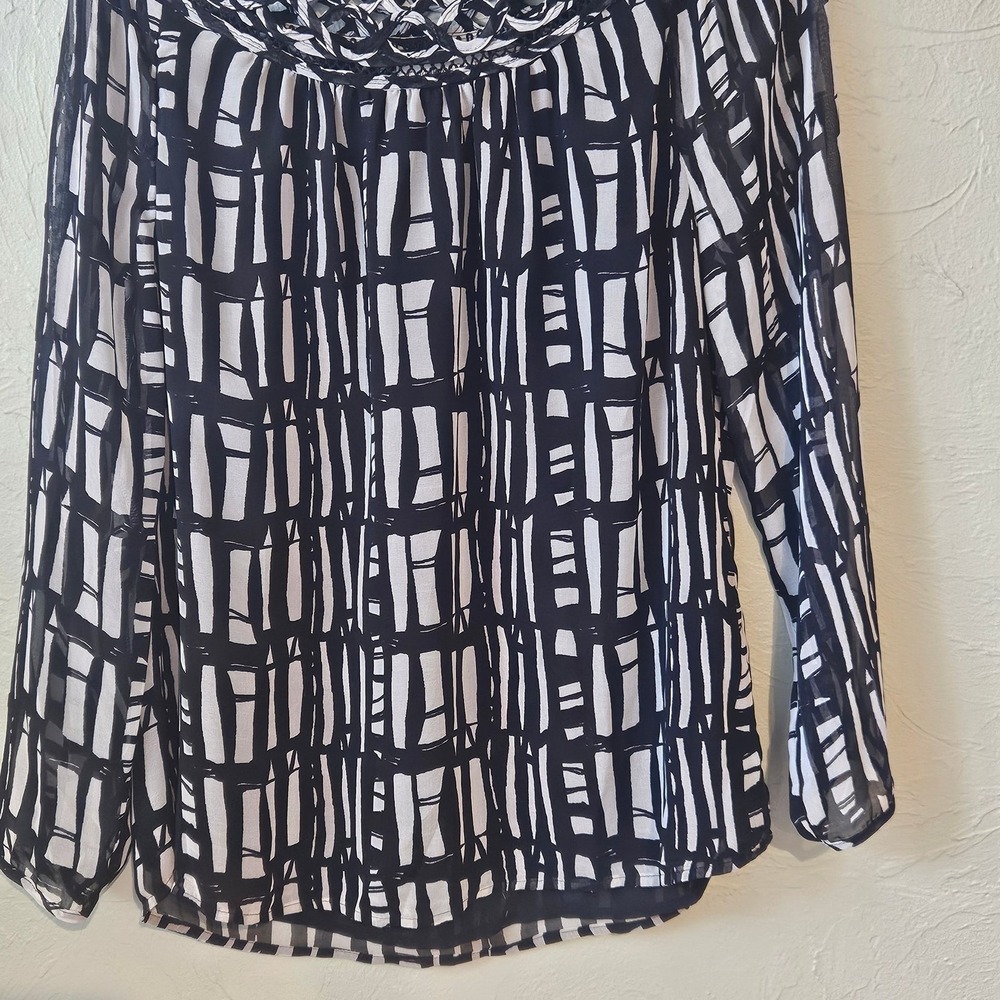 Coldwater Creek Black White‎ Blouse 14